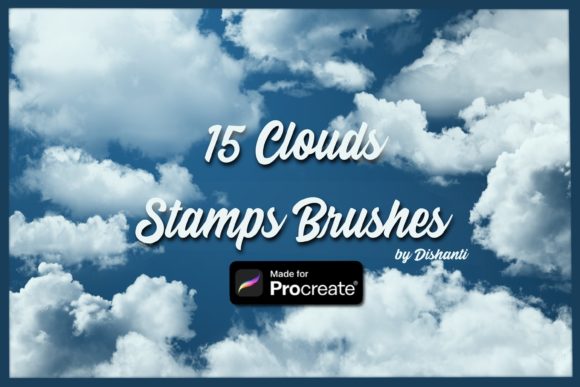 15 Clouds Stamps Brushes for Procreate