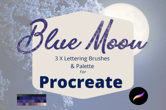 Blue Moon Procreate Brushes Palette: Textured Lettering