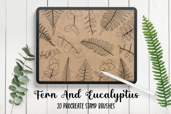 Elevating Digital Design with Hand-Drawn Fern and Eucalyptus Procreate Brushes