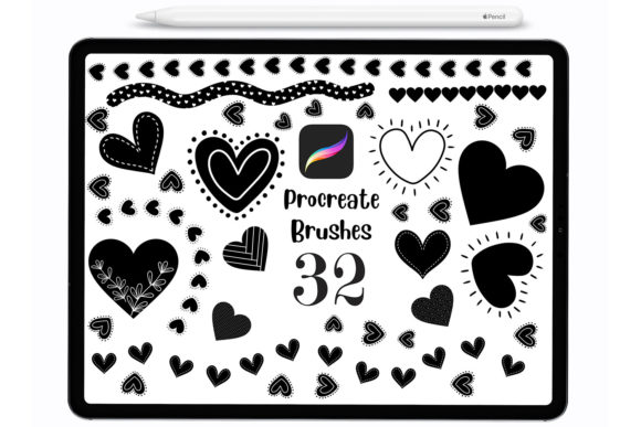 Heart Brushes for Procreate: A 32-Piece Set