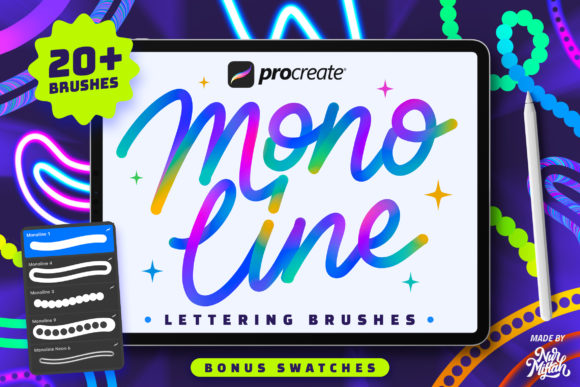 Mastering Digital Typography with Procreate Monoline Lettering Brushes