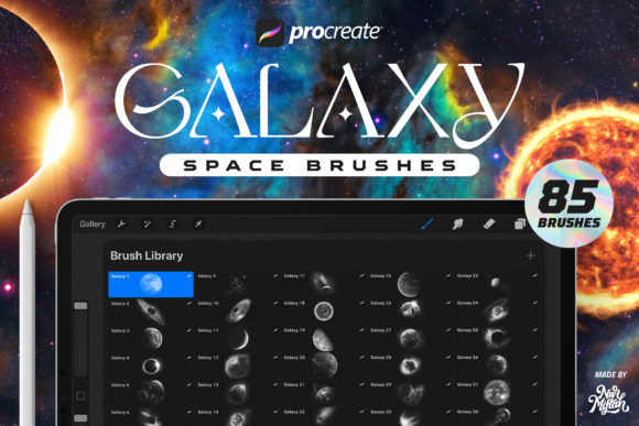 Painting the Cosmos: Unleashing Creativity with the 85 Procreate Galaxy Brushes Bundle