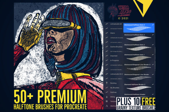 Premium Halftone Brushes for Procreate: Retro Style