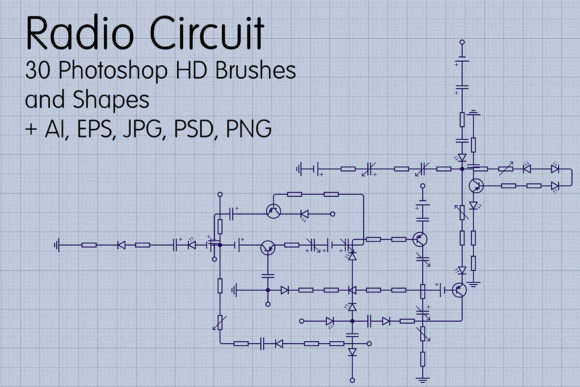 Radio Circuit 30 Photoshop HD Brushes