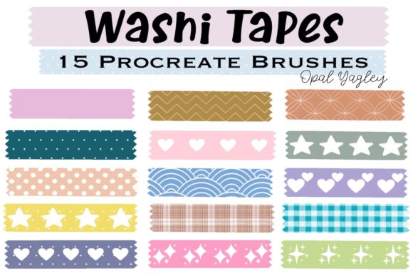 Strategic Visual Planning with 15 Washi Tapes Procreate Brushes for Digital Creators